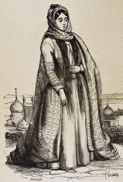Persia (c19th). Society. Persian woman. Engraving. Private Collection by Unknown artist