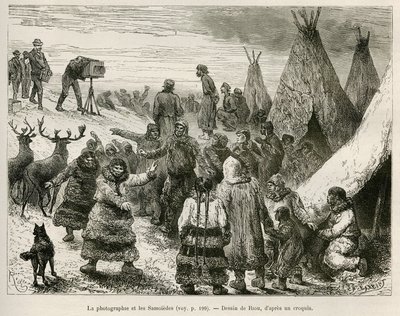 Photography and Samoiedes of the Caborova Region (Sweden) (drawing by Riou, to illustrate the story of Professor Nils Adolf Erik Baron Nordenskjold: Swedish Polar Expedition) by Unknown artist