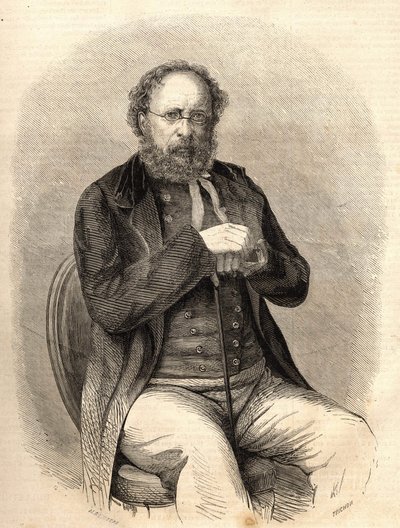 Pierre Joseph Proudhon (1809 - 1865). French Socialist Theorist, Forerunner of Anarchism. Engraving from 1865. Bianchetti Collection by Unknown artist