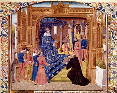 Pierre de Bressuire Offers His Book to John II the Good on the Island of the Cite in Paris by Unknown artist