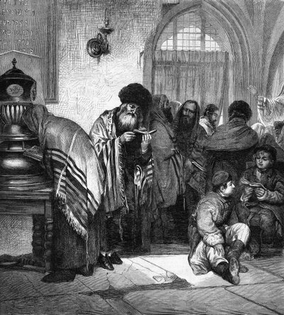 Polish Jews Celebrating the Great Forgiveness (Yom Kippur). by Unknown artist
