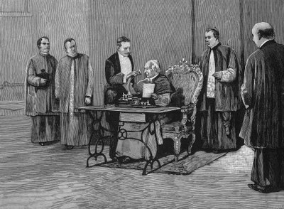 Pope Leo XIII sends his message of the jubilee, recorded by phonograph, to the American people by Unknown artist