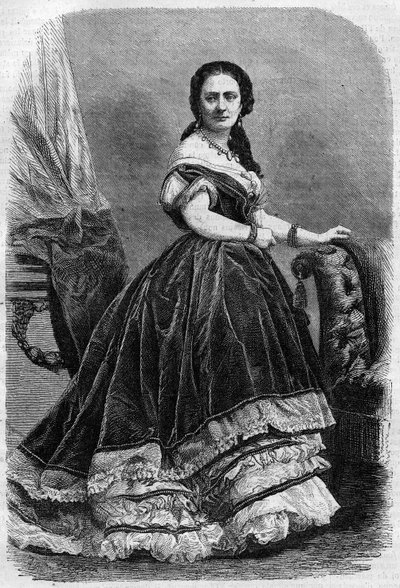 Portrait Maria Wyse Bonaparte dit Madame Urbain Ratazzi (1833-1902). Engraving in 