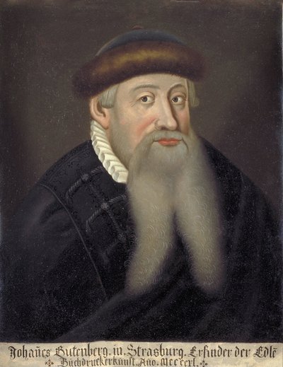Portrait of Johannes Gutenberg by Unknown artist