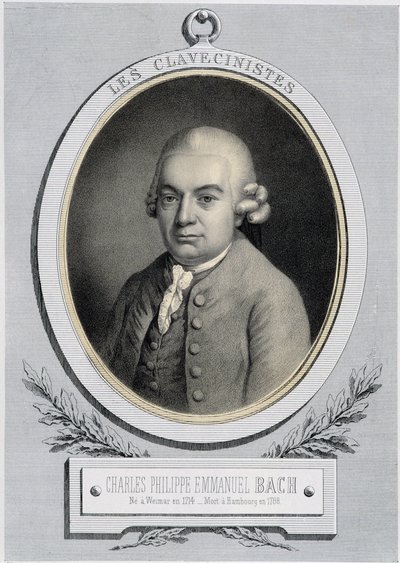 Portrait in medallion of Charles Philippe Emmanuel Bach (1714-1788), son of Johann Sebastian Bach, n.d. 19th century by Unknown artist