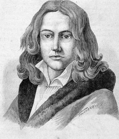 Portrait of Adelbert von Chamisso, German poet and botanist of French nationality - in 