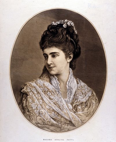 Portrait of Adelina Patti, Italian singer by Unknown artist