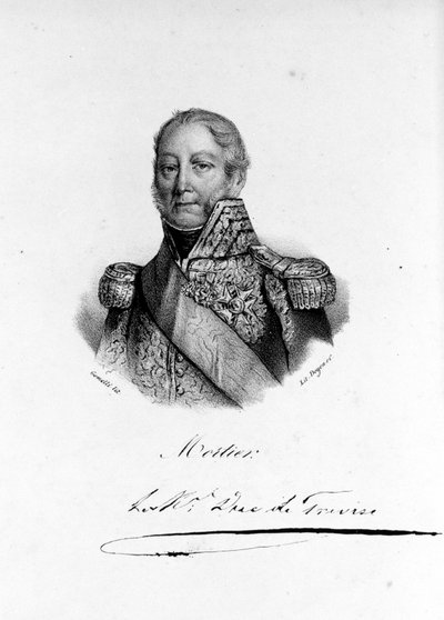 Portrait of Adolphe Edouard Casimir Joseph Mortier, Duke of Treviso, French marshal and politician (1768 - 1835). Engraving of the 19th century. by Unknown artist