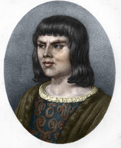 Portrait of Alain Chartier. French diplomat and writer (1385 to 1433). Secretary of the future Charles VII. 19th century engraving. by Unknown artist