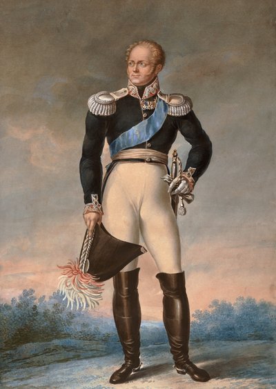 Portrait of Alexander I of Russia, c. 1819 - Anonymous watercolor by Unknown artist