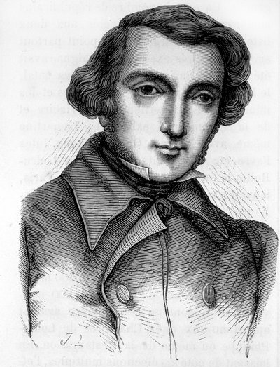 Portrait of Alexis de Tocqueville (1805-1859), French historian and politician. Engraving 19th century by Unknown artist