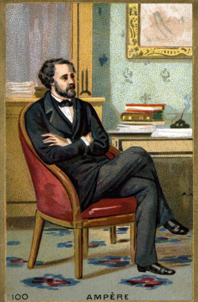 Portrait of André-Marie Ampere (1775 - 1836) French physicist. Chromolithography of the 19th century by Unknown artist