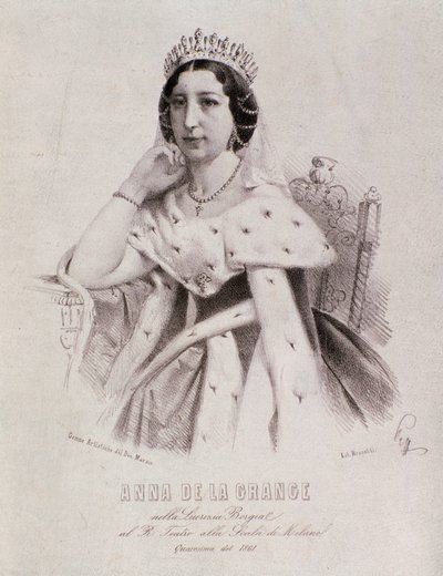 Portrait of Anna de la Grange in Lucrezia Borgia (Engraving) by Unknown artist