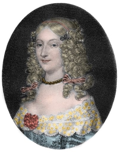 Portrait of Anne-Genevieve de Bourbon-Conde (1619-79), Duchess of Longueville - Engraving of the 19th Century by Unknown artist