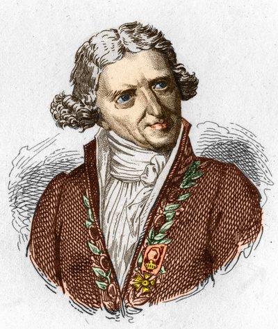Portrait of Antoine Augustin Parmentier (1737 - 1813), French military pharmacist and agronomist. Engraving from 1845. by Unknown artist