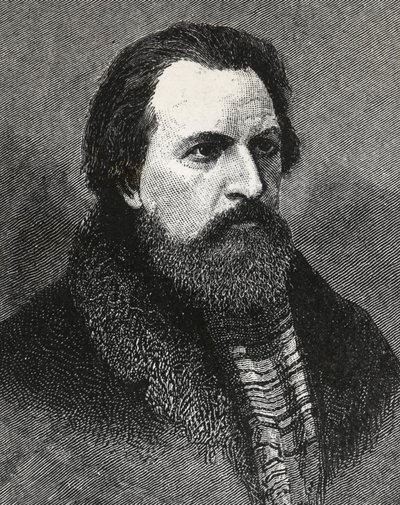 Portrait of Apollo Grigoryev (1822-1865) Russian poet and critic by Unknown artist