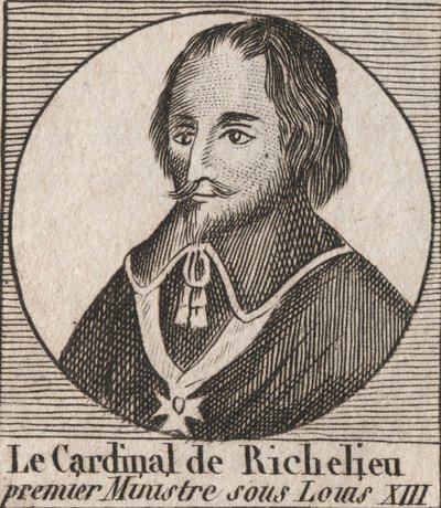 Portrait of Armand Jean du Plessis de Richelieu, Cardinal Duke of Richelieu, Principal Minister of King Louis XIII by Unknown artist