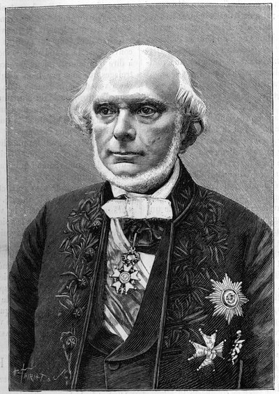 Portrait of Armand de Quatrefages de Breau (1810-1892), French naturalist and anthropologist. (From a photograph by Charles Gallot). Engraving in 