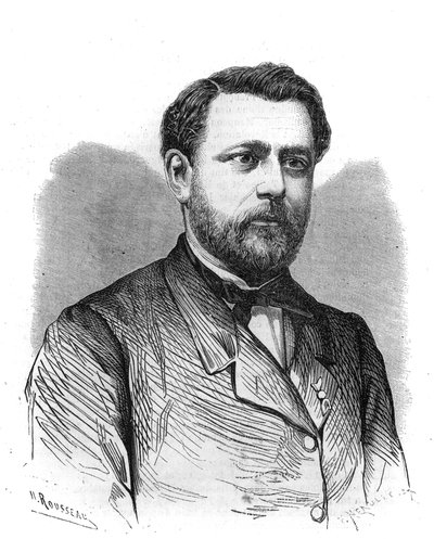 Portrait of Arthur Chervin, founder and director of the Institut des Begues in Paris. Engraving in 