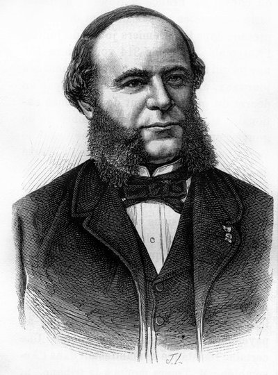 Portrait of Auguste Pouyer-Quertier. Engraving of the end of the 19th century in 