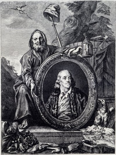 Portrait of Benjamin Franklin (1706 - 1790), American politician, memorialist, pamphleteer, and physicist by Unknown artist