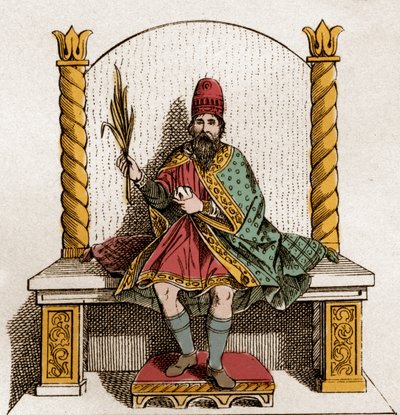 Portrait of Boniface III of Tuscany - Engraving of 1861 by Unknown artist