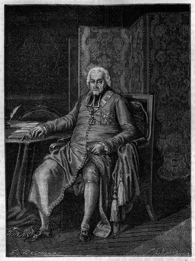 Portrait of Cardinal Jean-Baptiste by Belloy Morangle (1709-1808) - Engraving of the 19th century by Unknown artist