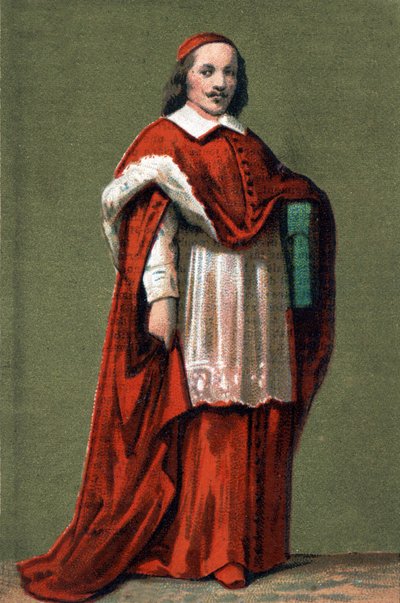 Portrait of Cardinal Jules Mazarin (Giulio Raimondo Mazzarino or Mazarino) (1602-1661) (engraving of 1854) by Unknown artist