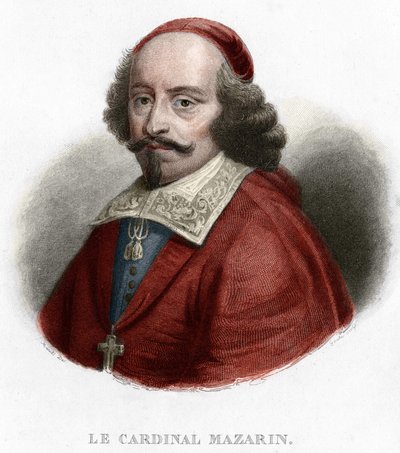 Portrait of Cardinal Jules Mazarin (Giulio Raimondo Mazzarino or Mazarino) (1602-1661) (engraving of 1854) by Unknown artist