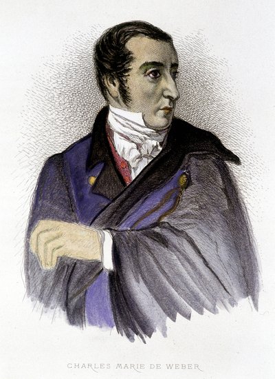 Portrait of Carl Maria von Weber, German composer (1786-1826) - engraving by Unknown artist