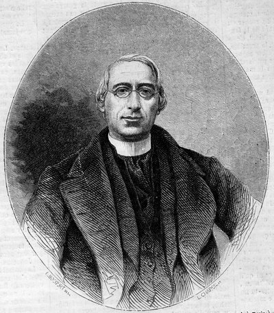Portrait of Carlo Passaglia (1812-1887), Italian churchman, partisan of the unity of Italy. Engraving in 