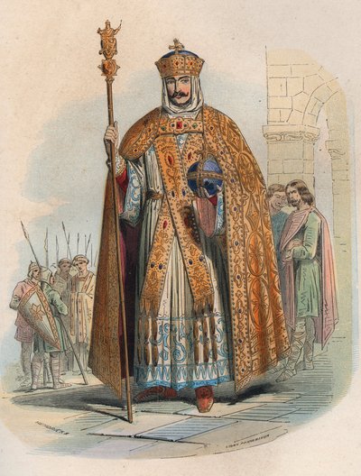 Portrait of Charlemagne, King of France. Engraving from 1868 in 