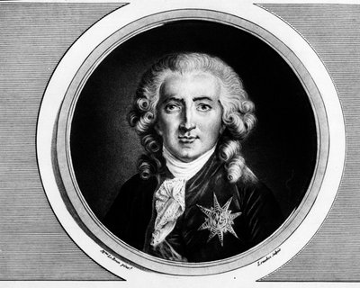 Portrait of Charles Alexandre de Calonne (1734-1802). Engraving in 