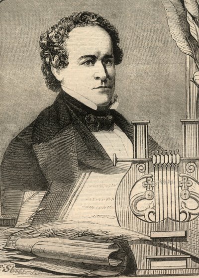 Portrait of Charles Anthon, American professor. Engraving in 