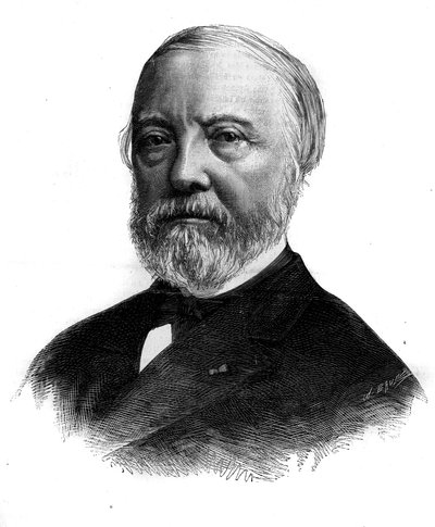 Portrait of Charles Blanc, French Art Critic and Academician. Engraving in 