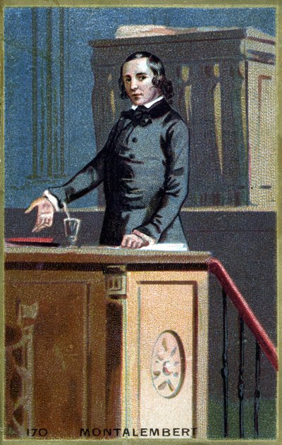 Portrait of Charles Forbes, Count of Montalembert (1810 - 1870), French journalist and politician. Chromolithography of the late 19th century by Unknown artist