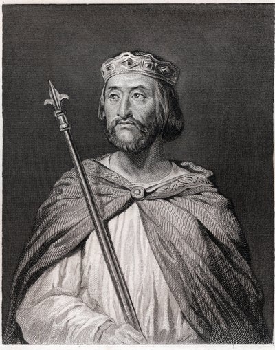 Portrait of Charles III dit le Simple (879 - 929), King of France (898 - 929) - in “Histoire des Français” by Lavallée, engraving by Unknown artist