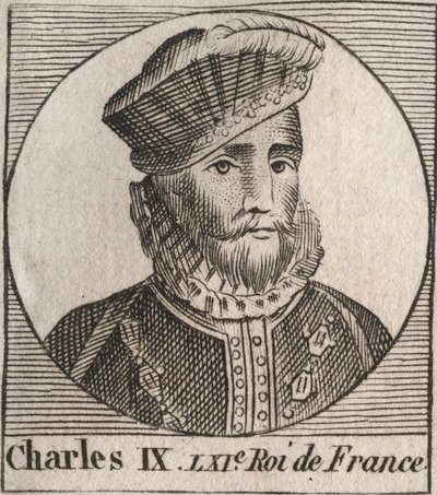 Portrait of Charles IX (1550-1574), King of France - Charles IX king of France from 1560 to 1574 - engraving from Instruction sur l