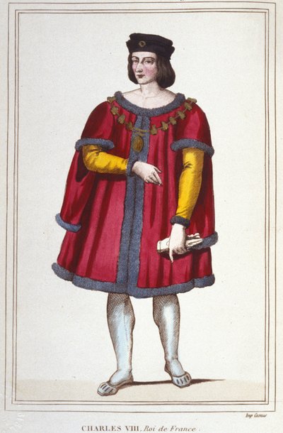 Portrait of Charles VIII (1470 - 1498), King of France (engraving from 1830) by Unknown artist