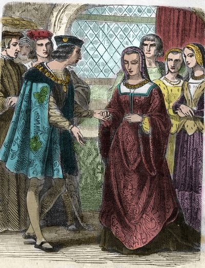 Portrait of Charles VIII and Anne of Brittany (engraving of the 19th century) by Unknown artist