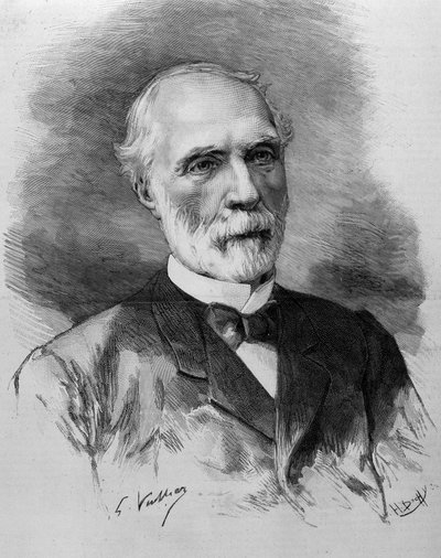Portrait of Charles de Freycinet (1828 - 1923), President of the Council of Ministers. Engraving of the 19th Century by Unknown artist