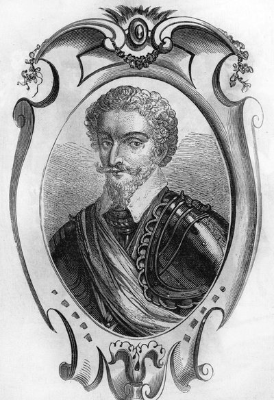 Portrait of Charles de Gontaut, Baron, then Duke of Biron (1562-1602), Marshal of France (engraving of 1866) by Unknown artist