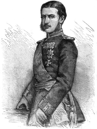 Portrait of Charles de Hohenzollern (1839-1914), regaining prince of Romania, then king Charles I (Carol I) - Engraving In The Illustrous Journal by Unknown artist