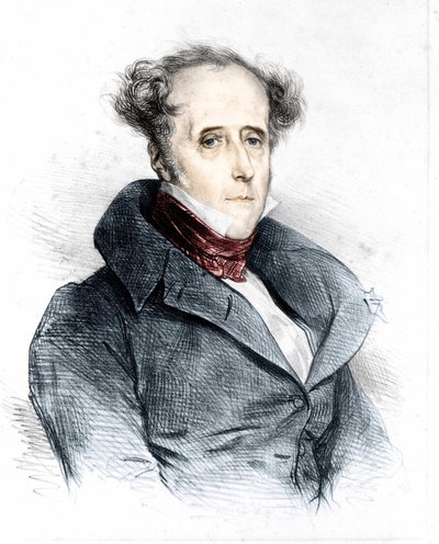 Portrait of Chateaubriand by Devéria - in the newspaper 