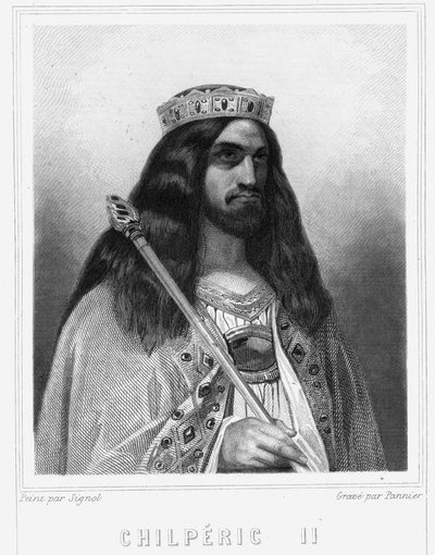 Portrait of Childeric III (v. 670 - 721), King of Neustria - in 