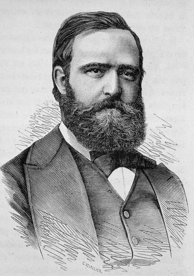 Portrait of Clément Duvernois. Engraving of the end of the 19th century in 