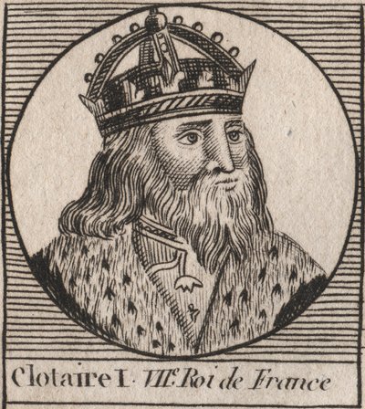 Portrait of Clothaire I (497 - 561), King of Neustria and King of the Franks - engraving from “Instruction sur l