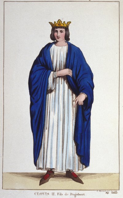 Portrait of Clovis II, King of Neustria, Burgundy and Austrasia (engraving from 1830) by Unknown artist