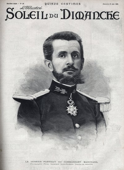 Portrait of Commander Jean Baptiste Marchand. Engraving in Le sun-du-dimanche, June 25 by Unknown artist