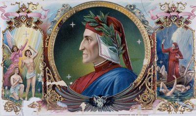 Portrait of Dante - Cigar box label, late 19th century by Unknown artist